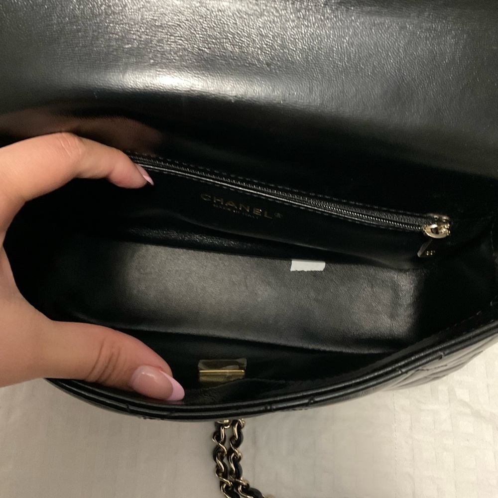 CHANEL Shiny Lambskin Quilted Coco
Trip Flap Bag Black Item #: 1807911 - Picture 11 of 13